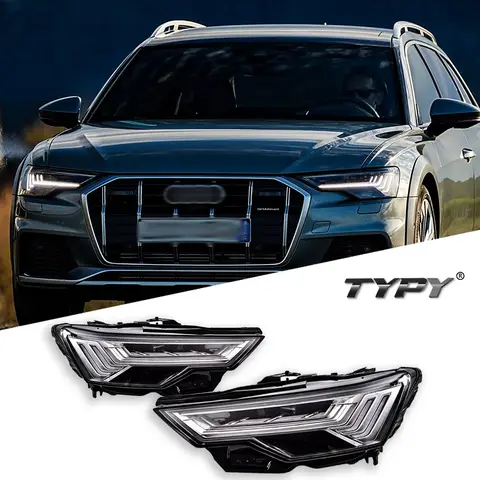 아우디 A6 C8 헤드라이트 A6L 2019-2023 업그레이드 개조용 TYPY 자동차, 신형 DRL 다이나믹 방향지시등 LED 헤드라이트 자동차 액세서리