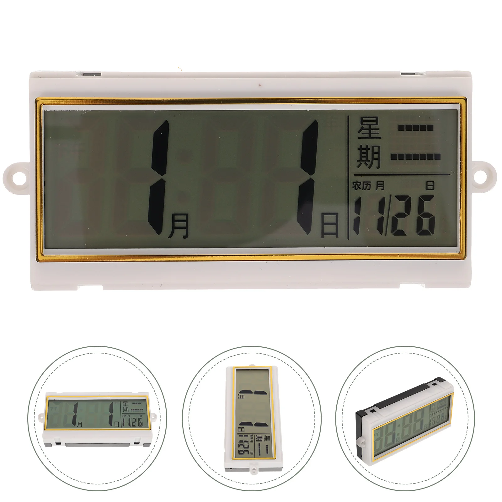 Perpetual Calendar Clock Clocks for Seniors Digital Electronic Elderly Wall Plastic with Temperature Display