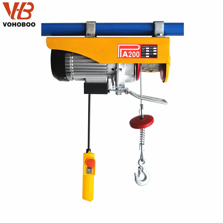PA200 PA500 PA1000 PA1200 100kg To 1200kg Portable PA Mini Electric Wire Rope Hoist Crane