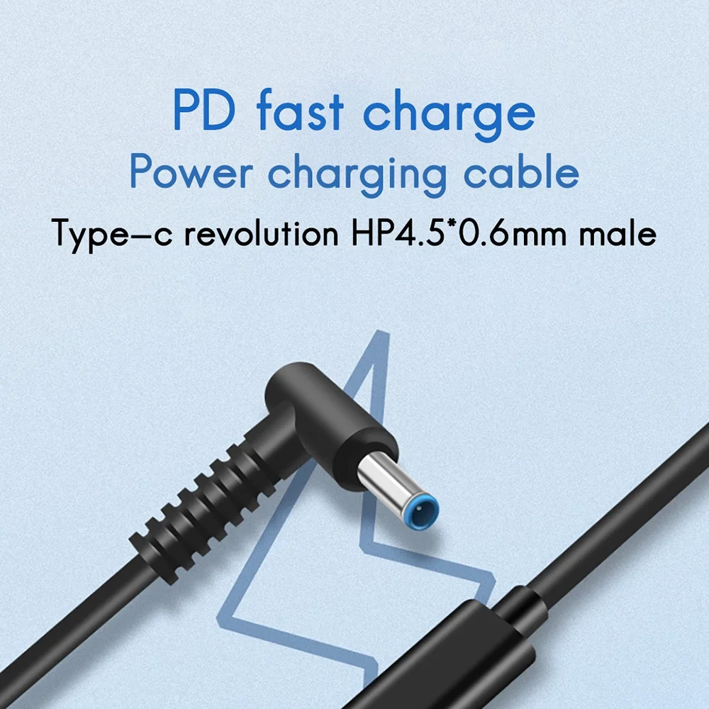 El cable de carga rápida PD para computadora portátil tipo C es adecuado para el cable de carga HP 65W DC4530