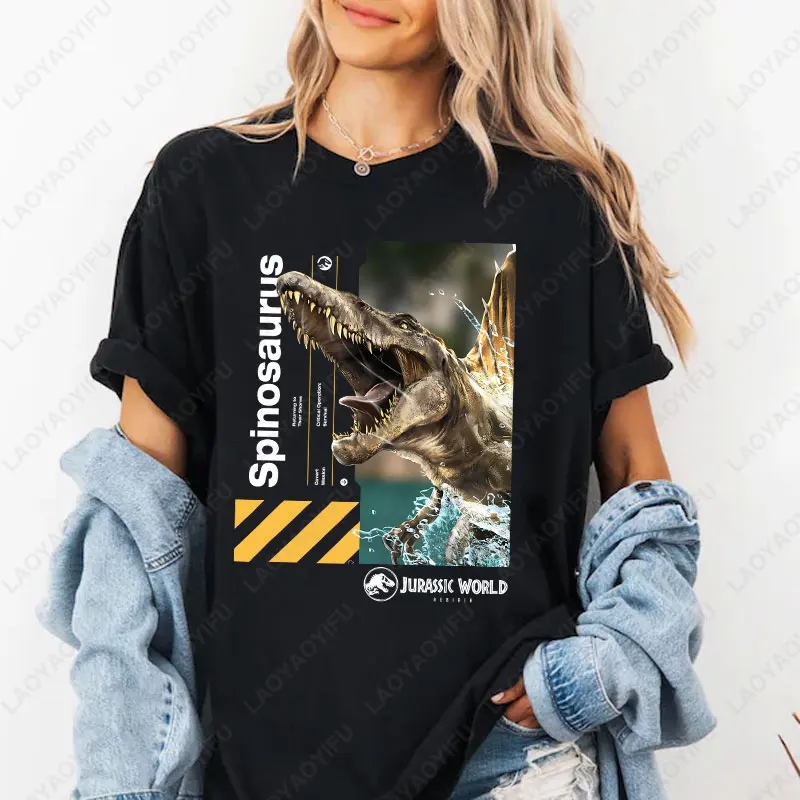 

Jurassic World Rebirth Spinosaurus TShirt Gifts Classics Nostalgia Pattern Print Men Women Cool Hipster Cotton Streetwear Tops