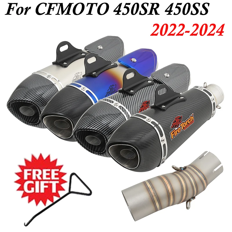 Slip On For CFMOTO 450sr 450ss 2022 2023 2024 Motorcycle Yoshimura Exhaust Systems Modify Muffler Middle Link Muffler DB Killer