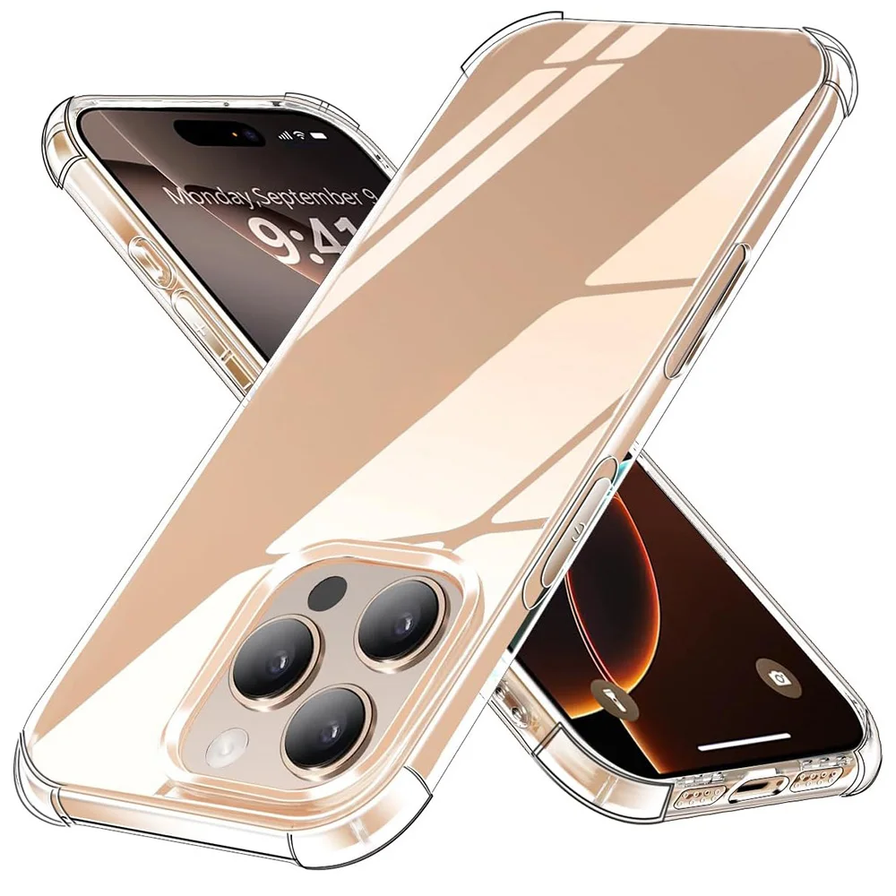 

Shockproof Case For iPhone 16e 16 15 14 13 12 11 Pro Max Ultra Thin Silicone Soft Clear Case For Apple 13 Mini 15 14 Plus Cover
