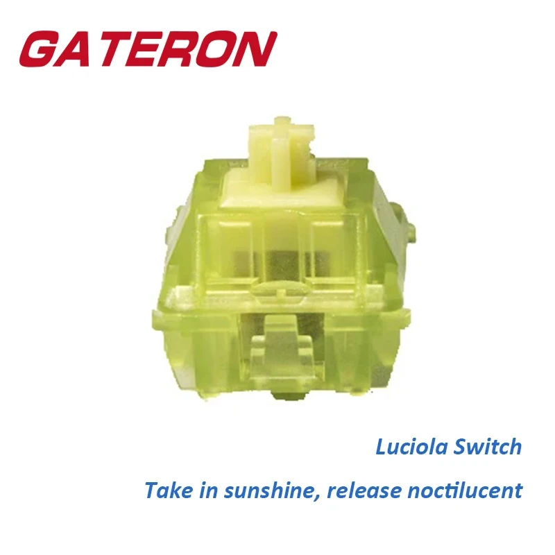 

GATERON Luciola Switch High Gloss Translucent Green Top Housing 55g DIY Hotswap 5 Pin Linear Glow In Dark Ink V2 mold