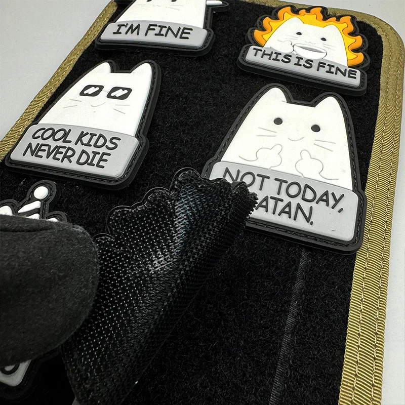 Funny Cat Goose PVC Patches for Clothes Hook and Loop Patch Backpack Tactical Cute Cartoon Emblem Stickers