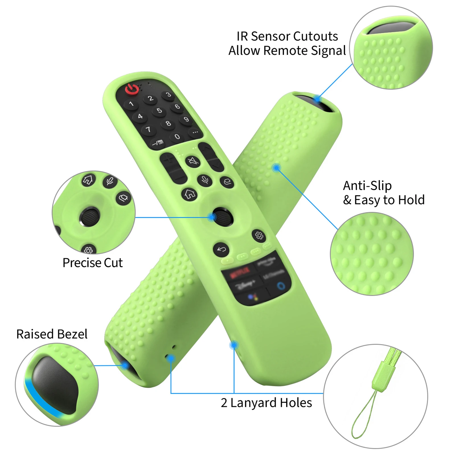 Capa de controle remoto de silicone para smart tv, capa protetora à prova de choque compatível com mr21ga/mr22ga/mr23ga