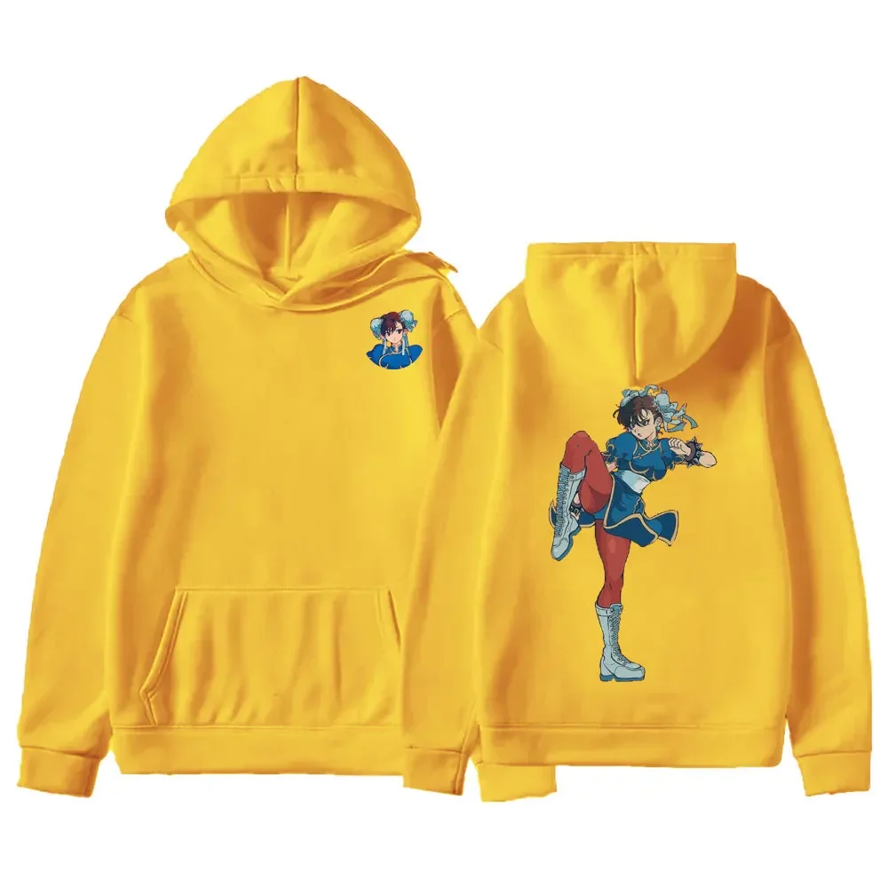 Felpa con cappuccio da uomo Street Fighter Anime Game Stampa Felpa casual autunno/inverno a maniche lunghe Stampa fronte-retro Streetwear