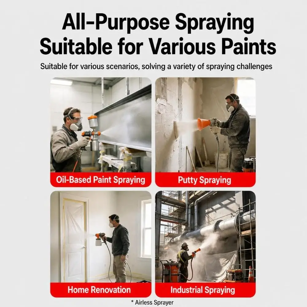 Quick Connect Airless Paint Sprayer Tips Stainless Steel Pressure Fed Airless Sprayer Nozzle Anti Splash Direct Spray
