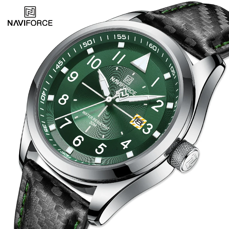 Top Brand Men's Quartz Watches NAVIFORCE Business Luminous Waterproof Clock Leather Strap Wristwatches for Men Relogio Masculino