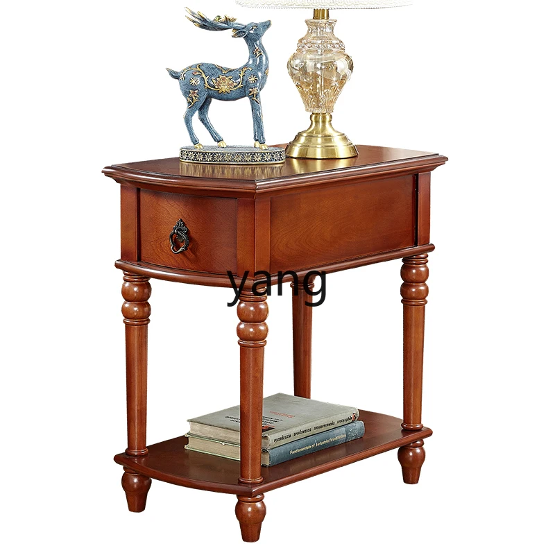 

LTT American bedside table Solid wood mini ultra-narrow crack small size strip cabinet Household bedroom bedside table
