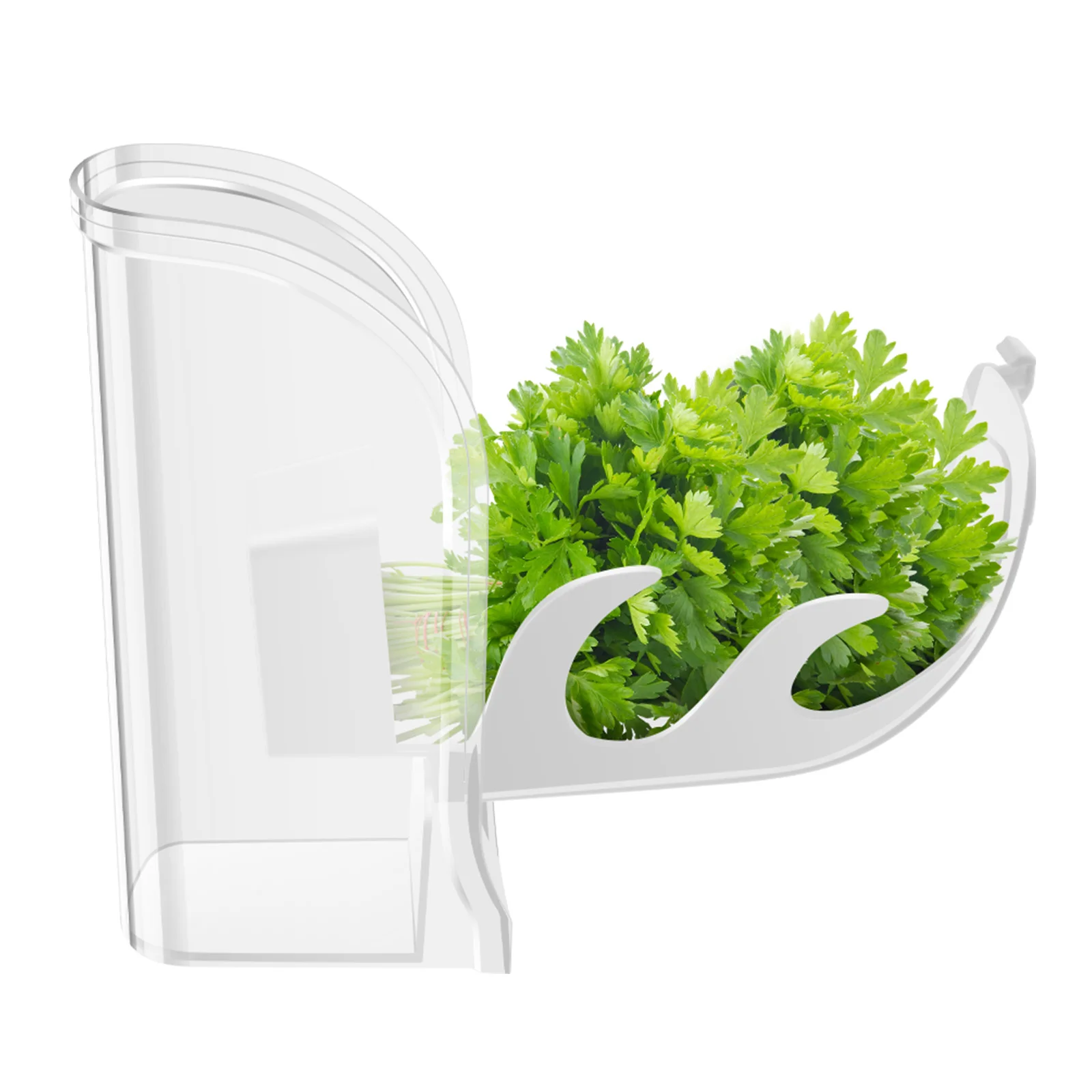 Herb Crisper Saver Container Refrigerator Side Opening Container Herb Vegetable Keeper Fresh Bottle Kitchen Gadgets