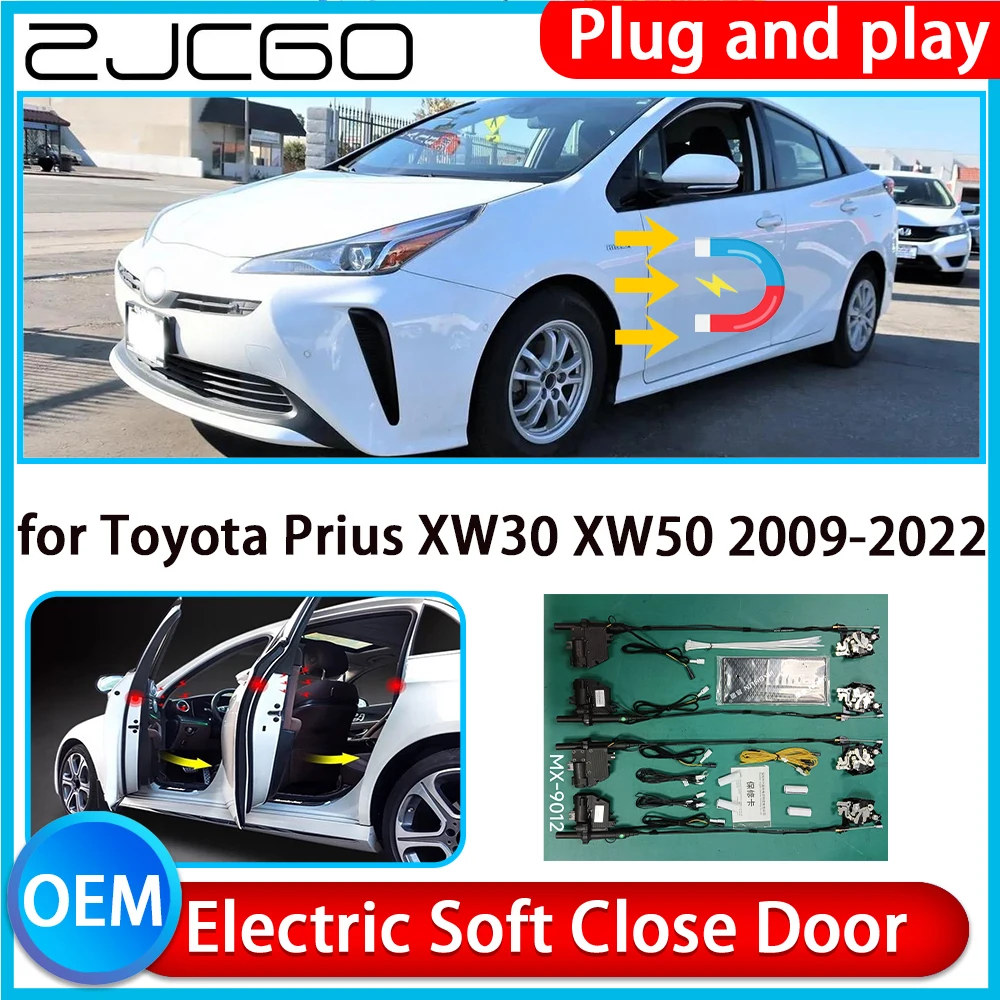 

ZJCGO for Toyota Prius XW30 XW50 2009-2022 Auto Pull Car Soft Close Kit Door Power Latch Electric Door Catch Soft Closing Assist