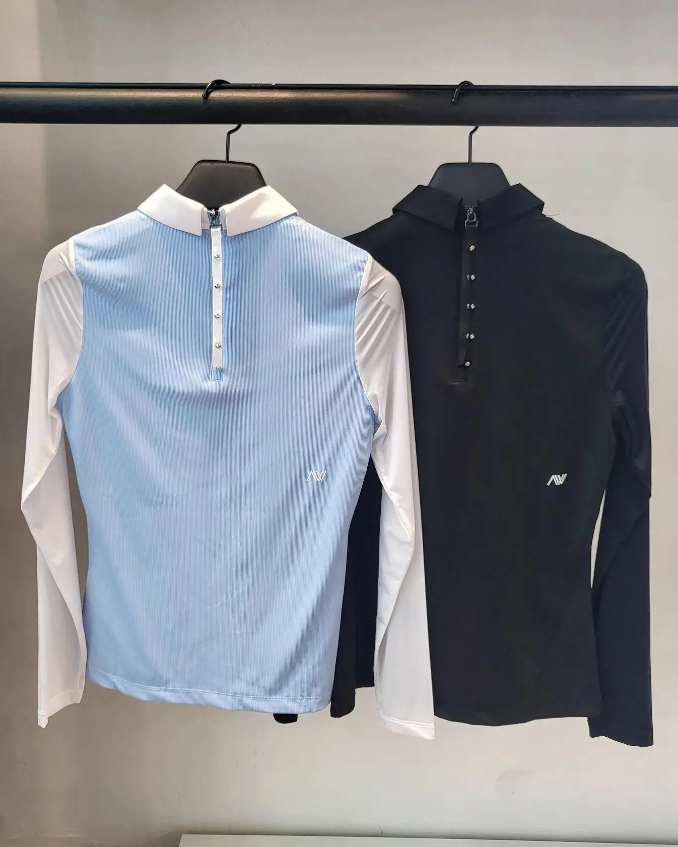 Korean Style Women Golf Long Sleeve Polo Shirt Summer Sun Protection Thin Stretch Sports Top