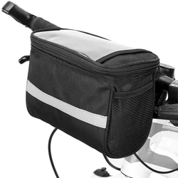 Cycling Bicycle Insulated Front Bag MTB Bike Handlebar Bag Basket Pannier Cooler Bag with Reflective Strip