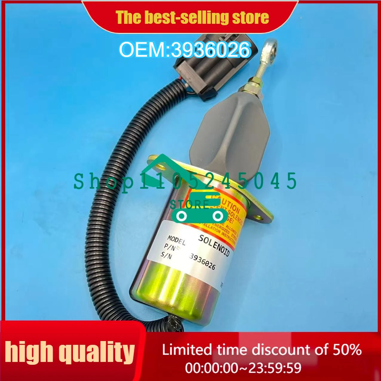 

Электромагнитный клапан остановки подачи топлива 12В 3936026 SA-4767-12 5016244AB для двигателей 5.9L и 8.3L