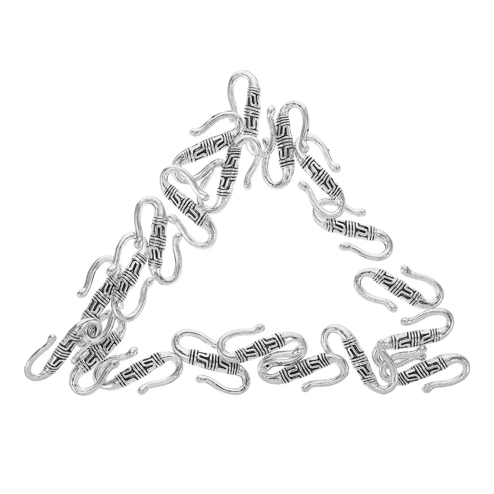 

20 Pcs Alloy Jewelry Buckle Silver Hooks S Clasp Tibetan Style Necklace Bracelet S Hook Clasp DIY Craft Accessories
