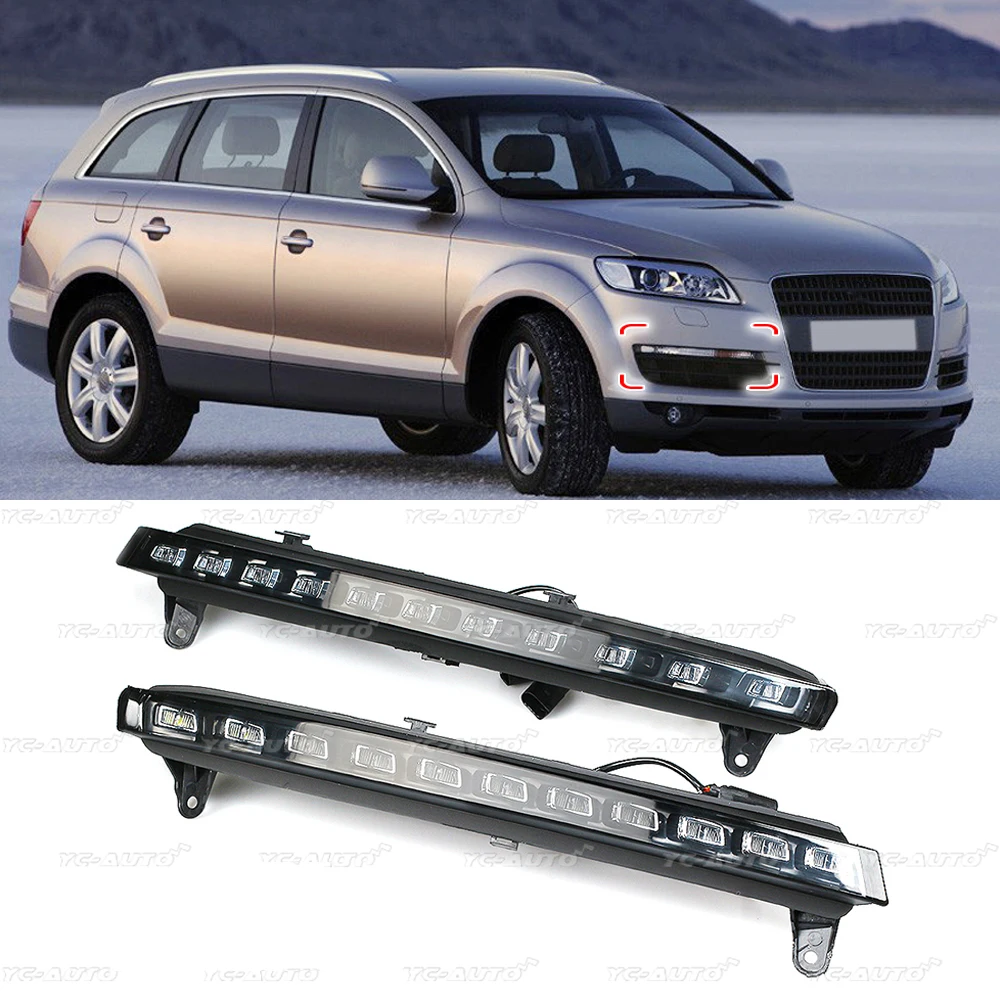 

For Audi Q7 2006 2007 2008 2009 LED Daytime Running Lights Dynamic Turn Signal Lights DRL Fog Light Car Accessories