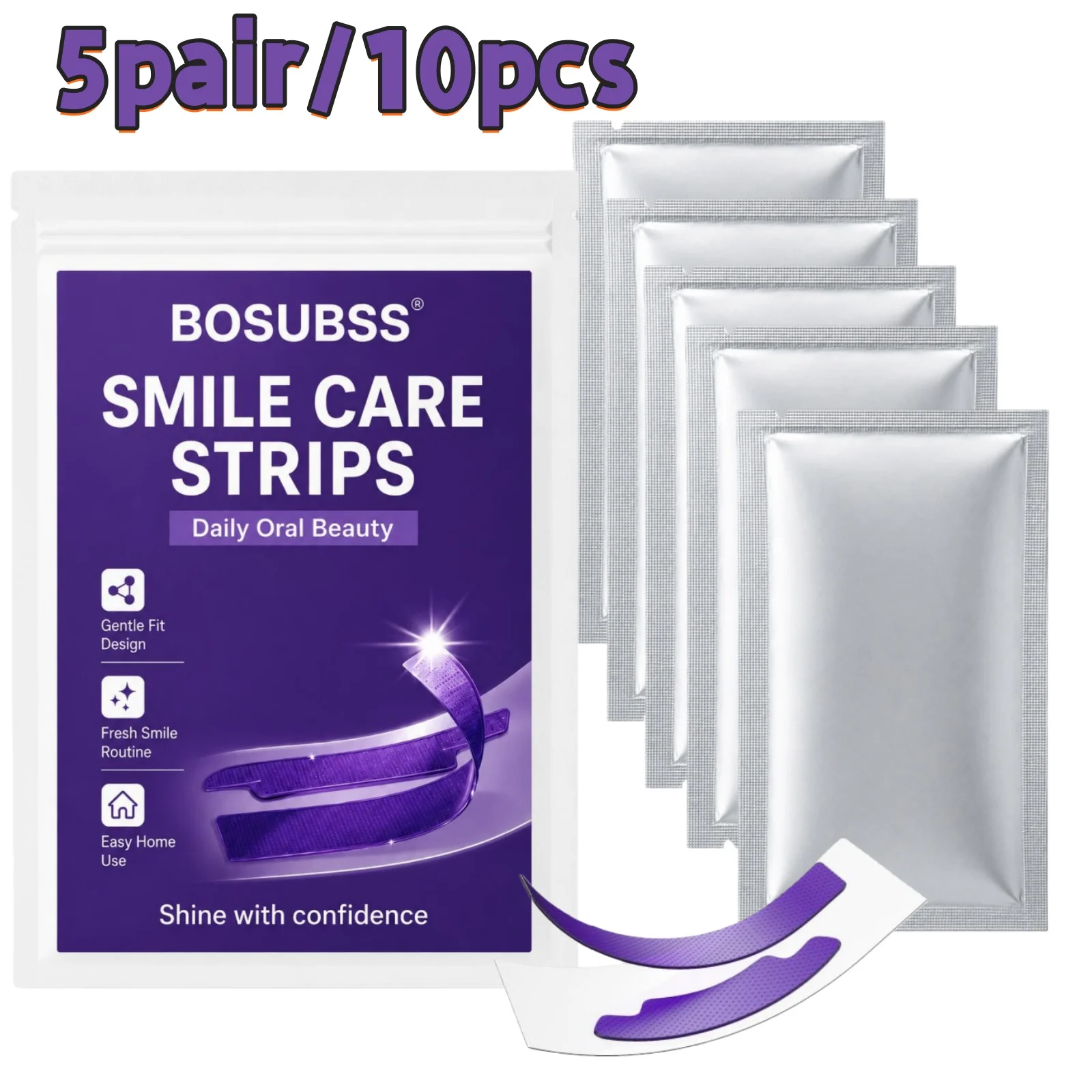 5pair/10pcs Pairs Gentle Non-Irritating Teeth Whitening Patches, Portable Oral Care Strips for Daily Use and Travel, Help Achiev