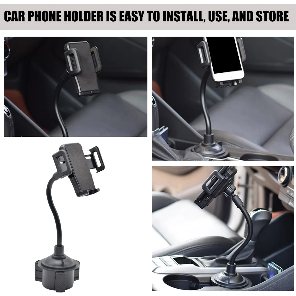 

Cup Holder Phone Holder for Car - Adjustable Flexible Hose Mount for Secure Hands-Free Calling and Charging, Strong Stability on