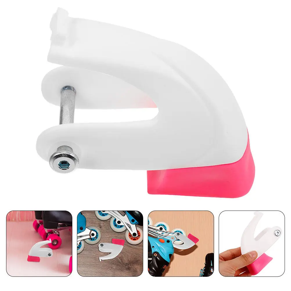 

2Pcs Universal Skate Brake for Roller Skates Long-Lasting Rubber Brake Pads Easy Install Replacement Inline Accessories