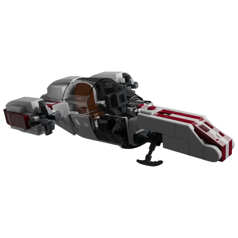 Sci-Fi Hover Speeder MOC Building Blocks 187 Parts Futuristic Snow Sled Craft DIY Assembly Brick Desktop Collectible