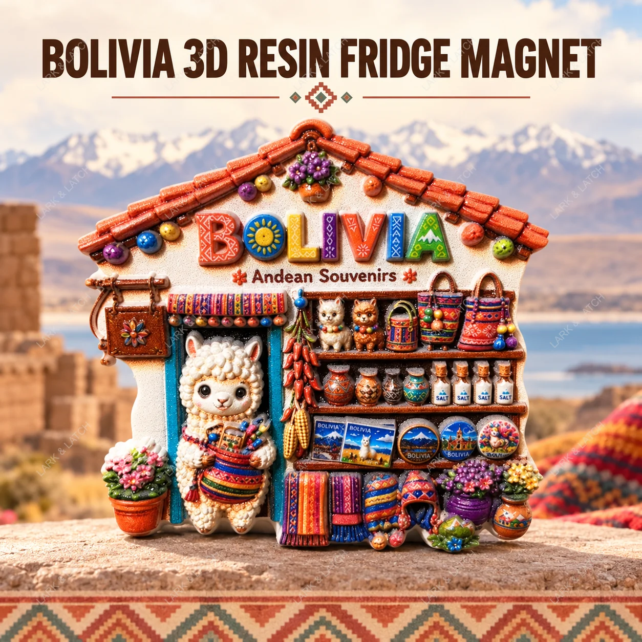 Bolivia 3D Llama Fridge Magnet Andean Souvenir Cute Alpaca Resin Refrigerator Sticker Handmade Travel Gift Home Kitchen Decor