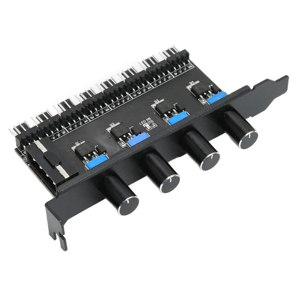 Practical 4 Knob Design PC Fan Hub 8 Channels 72W Fan Speed Controller PC Case Fan Splitter PC Case