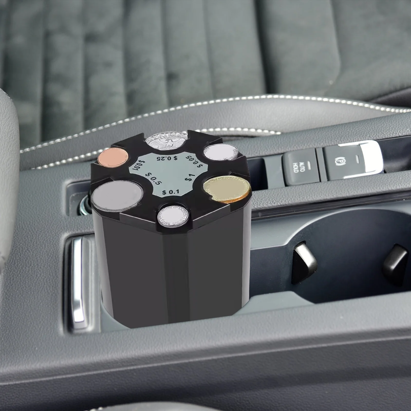 

Dispenser Compact Easy Access Organizer Storage Holder for Car Change Coins Holder Change Dispenser