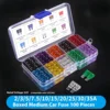 180Pcs 100pcs 50pcs Car Fuse Assortment Set Profile Middle Size Blade Type Fuse Auto Car Truck 2-35A Fuse with Box Clip 4