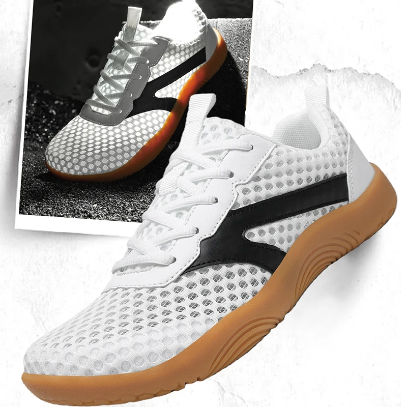 

Новые унисекс-кроссовки с широкой посадкой, дышащие, сетчатые, для мужчин, с широким носком, без каблука, мягкие, с нулевым перепадом высоты подошвы, большие размеры