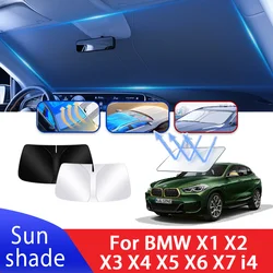 Car Sun Visor For BMW X1 X2 X3 X4 X5 X6 X7 i4 2010~2025 2022 Auto Front Windshield Sunshade Heat Insulation Summer Accessories