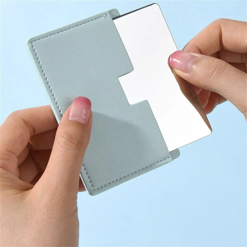 Unbreakabl Leather Square Mirror No Deformation Frameless Design Handheld Beauty Mirror Dust-proof Pocket Cosmetic Mirror