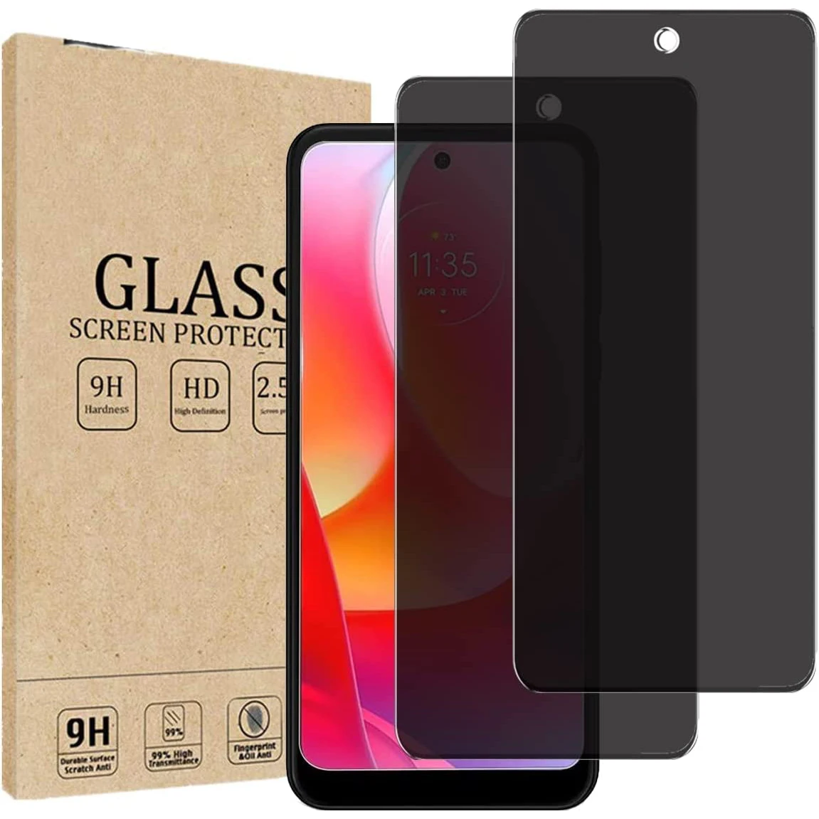 [2 Pack]Privacy Filter Tempered Glass Film Anti-Spy Shield Screen Protector for Redmi 12/Redmi 12R