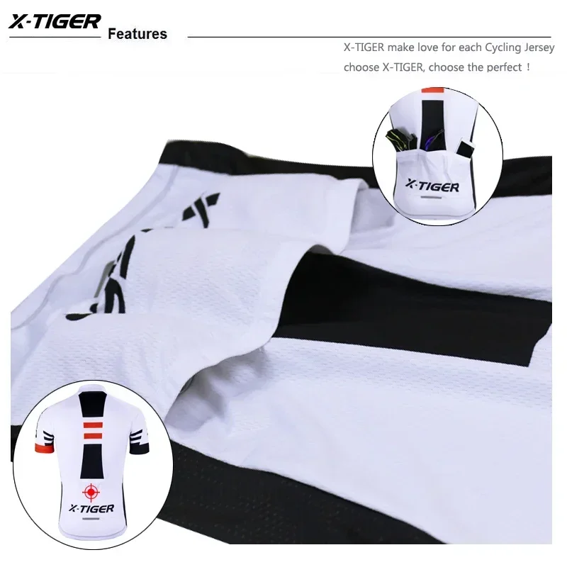 X-TIGER camisa de ciclismo dos homens pro alta qualidade camisa ciclismo mtb bicicleta estrada respirável camisa ciclismo spf 40 + roupas manga curta