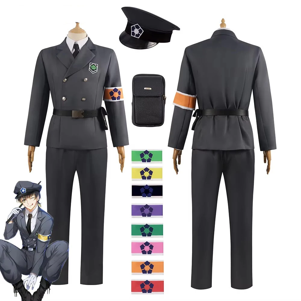 

Bachira Cosplay Costume Anime Chigiri Hyoma Cosplay Blue Clothes Nagi Seishiro Cosplay Wig Guard Police Uniform Men Women