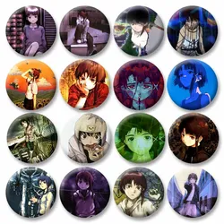 Horror Anime Serial Experiments Lain Soft Button Pins Sci-fi Suspense Animated Character Badge Tinplate Brooch on Backpack Gifts