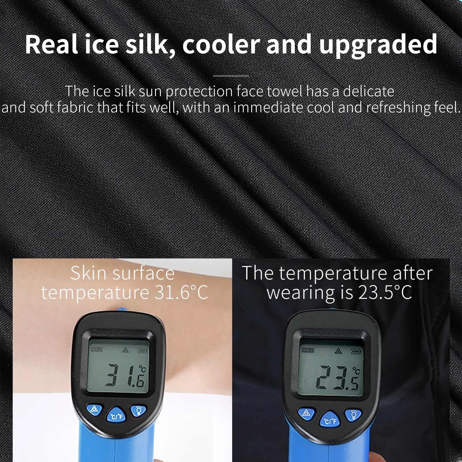 TOSUOD Sommer-Eisseide Sonnenschutz-Fahrradmaske, atmungsaktiv, schnelltrocknend, für Outdoor-Sport, Fahrrad, Motorrad, Kopfbedeckung – Detail 2
