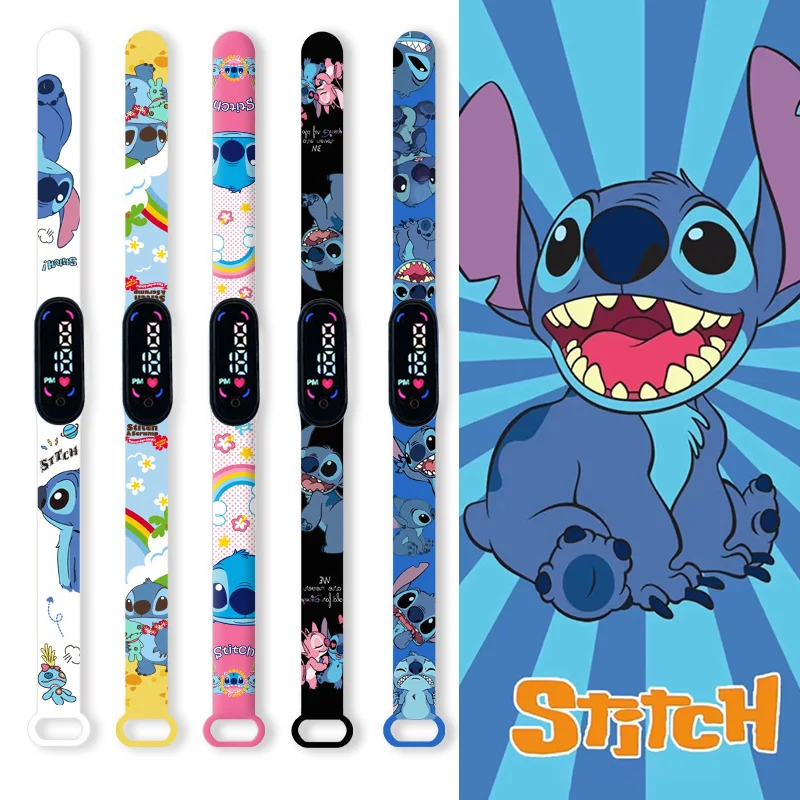 

Disney Cartoon Stitch Children Watches Girls Fashion Bracelet LED Women Watch Kids Electronic Digital Waterproof Clock