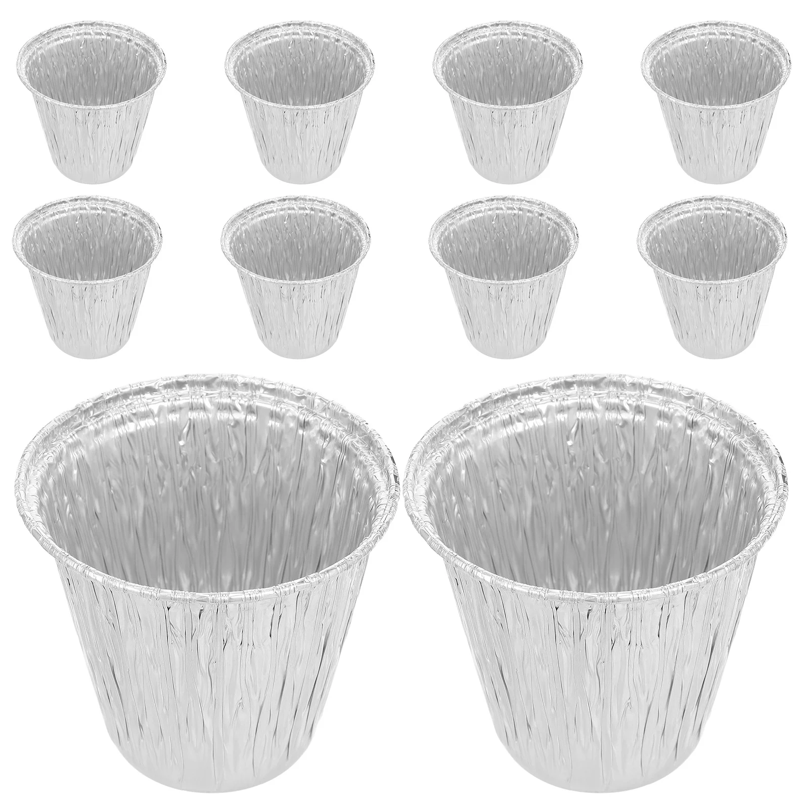 

10pcs Aluminum Foil Bucket Liners 500Ml High Temperature Resistant Deepened Design For Grilling Frying Camping Barbecue Grease