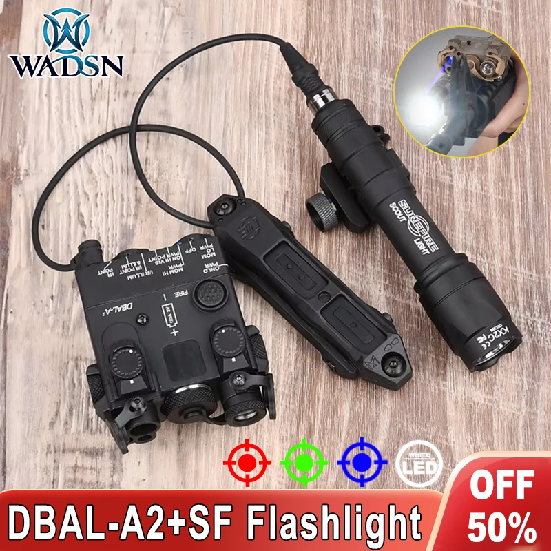 

Tactical DBAL-A2 Red Green Blue Dot Hunting Airsoft Laser Indicator WADSN SF Surefir M600 M300 Airsoft Powerful Flashlight PEQ15