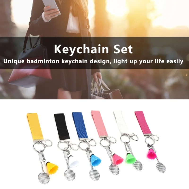 Badminton Keychain Unique Colorful Delicate Keyrings For Valentine Anniversary Birthday Gifts