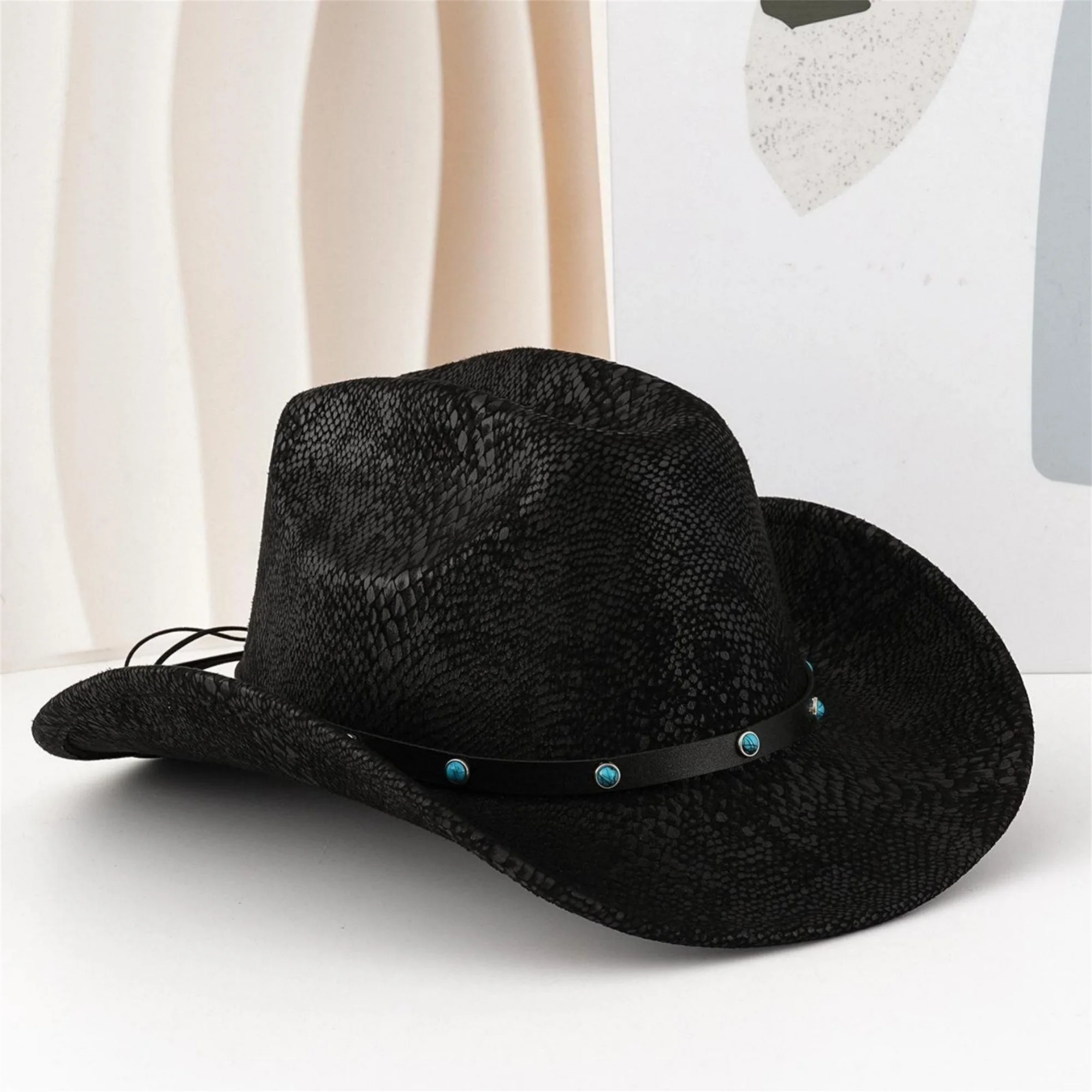 

Ковбойская шляпа унисекс из шерстяного фетра в винтажном стиле с плетеной лентой и широкими полями для наряда в стиле вестерн-ковбойшки