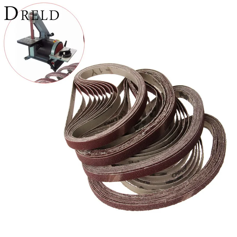 

10Pcs 13x457mm Abrasive Polishing Sanding Belt for Belt Sander Grinder Drill Grinding for Dremel Accessories Grit 40/60/80/120