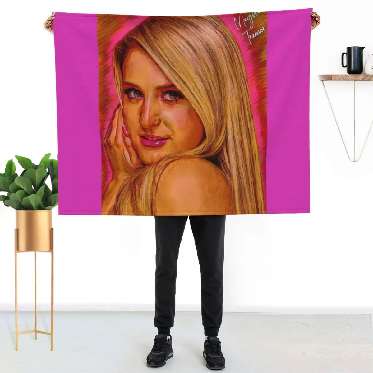 

Meghan Trainor Art  Throw Blanket Cozy Home Blanket Gift for Christmas Holiday