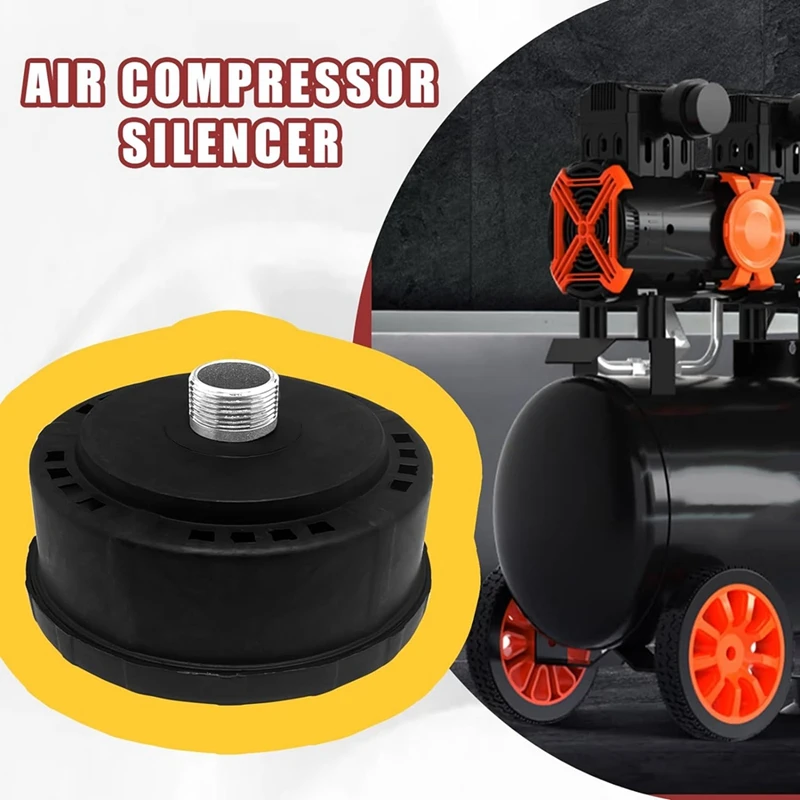 1Pcs Air Compressor Noise Reducer Silence Filter,Plastic Shell Round Muffler Filter