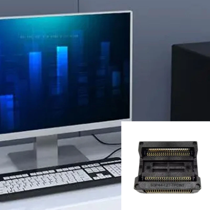 44-контактный преобразователь PSOP44 IC Test Socket для программатора микросхем PSOP44 SOP44/SOIC44-1,27, адаптер-адаптер F19E