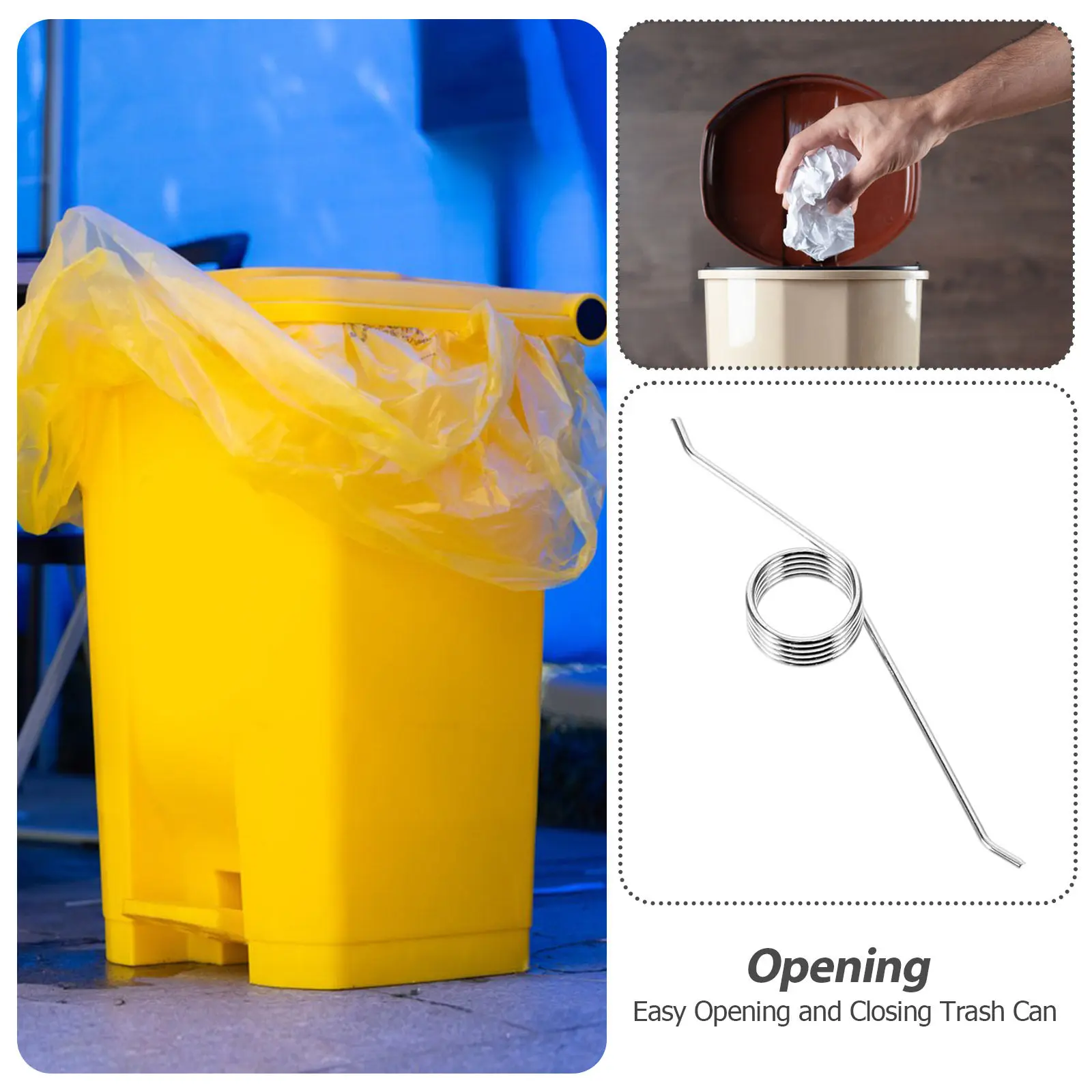 10Pcs Trash Can Torsional Springs High Elasticity Opening Mechanism for Household Outdoor Garbage Bin Foot Pedal Press Spring