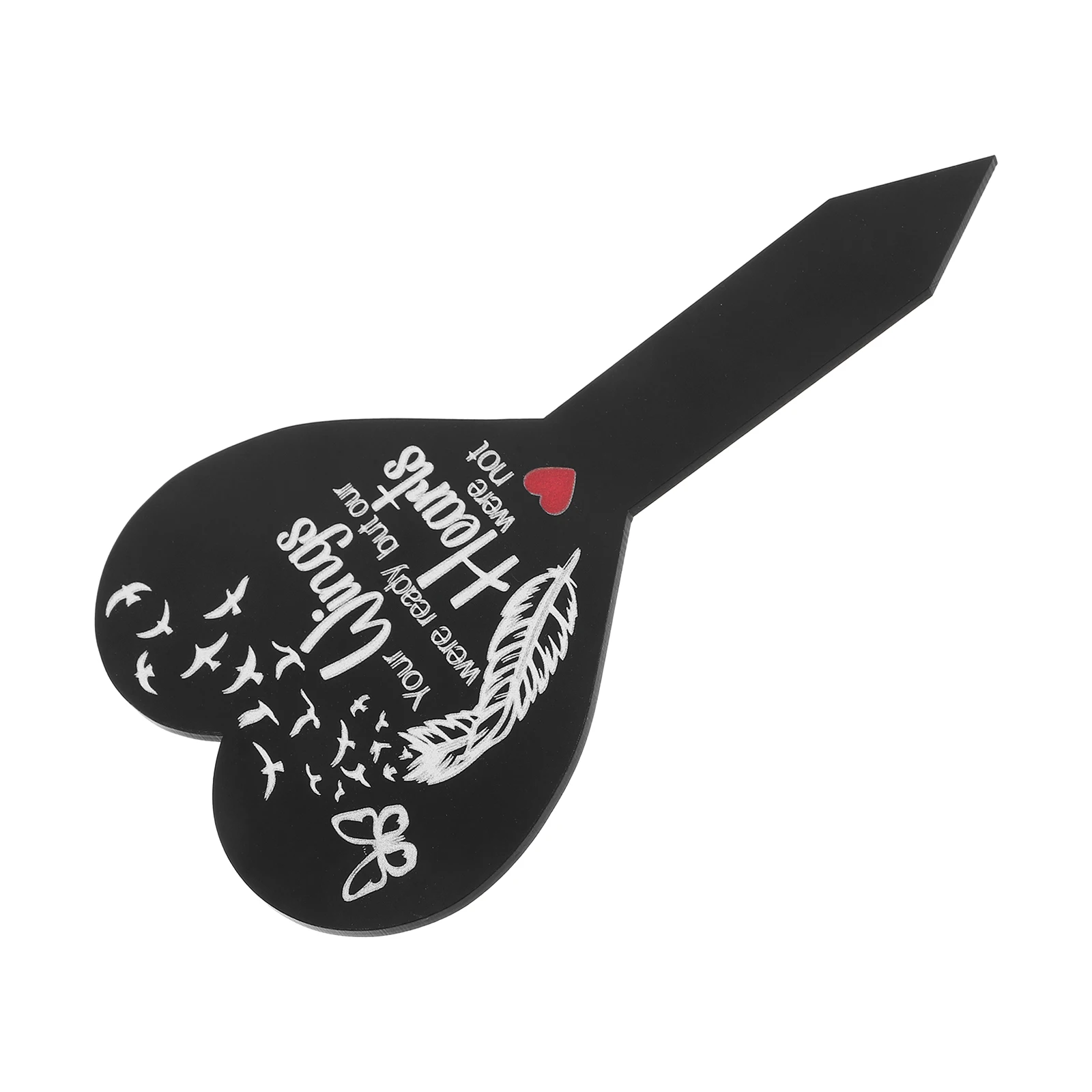 

Black Acrylic Heart Shaped Cemetery Stake Memorial Grave Marker Outdoor Yard Sign Memorial Placard Lawn Ornament