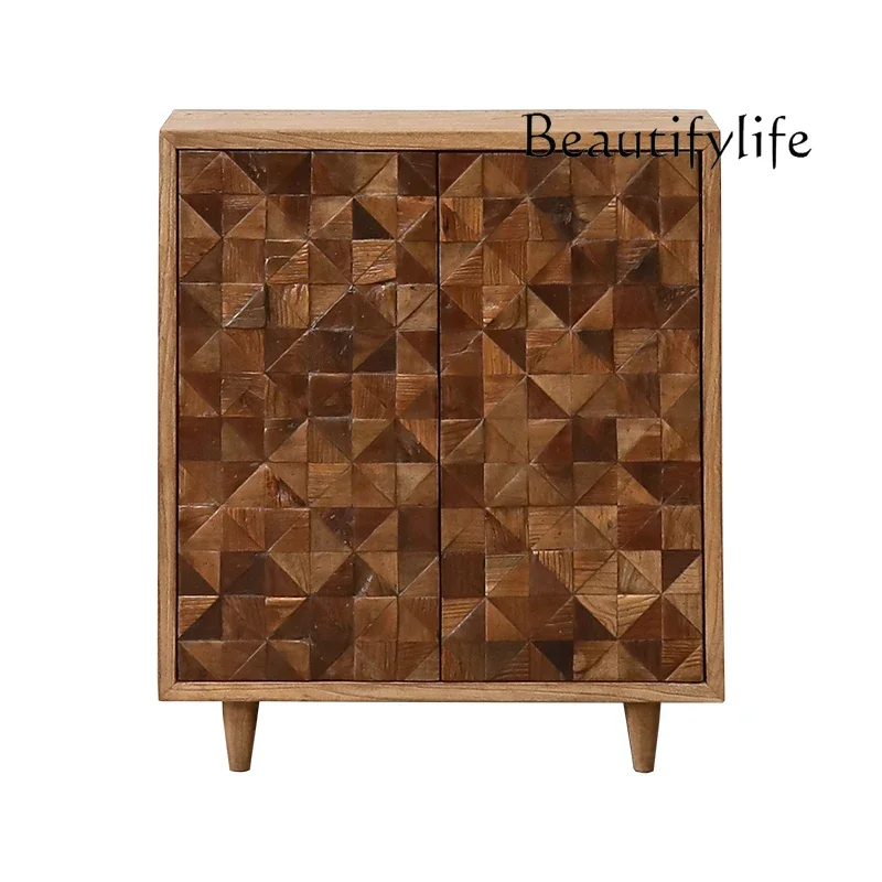

Solid wood parquet entrance foyer cabinet old log wabi sandy wind B & B dining side storage shoe cabinet storage cabinet