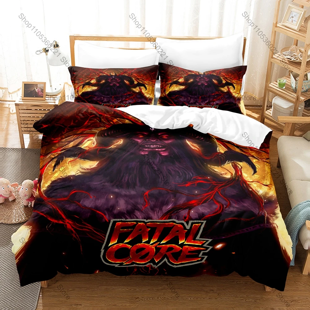 Cool Fatal Core Dystopian Futuristic Magic Hero Card Art HD Print Bedding Set Duvet Cover + 2 Pillowcases Polyester Game Room De